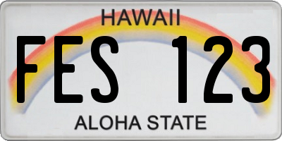 HI license plate FES123