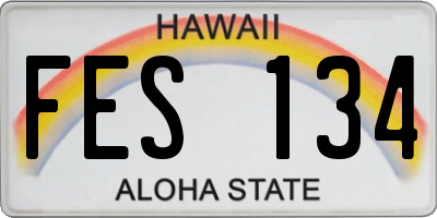 HI license plate FES134