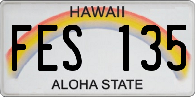 HI license plate FES135