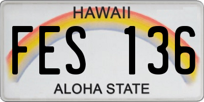 HI license plate FES136