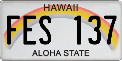 HI license plate FES137
