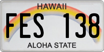 HI license plate FES138