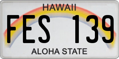 HI license plate FES139