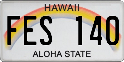 HI license plate FES140