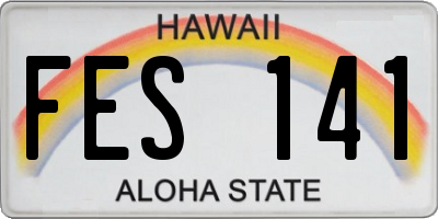 HI license plate FES141