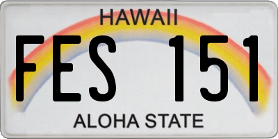 HI license plate FES151