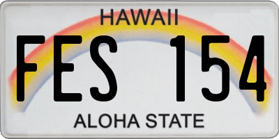 HI license plate FES154