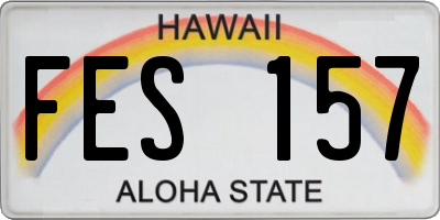 HI license plate FES157