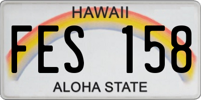 HI license plate FES158
