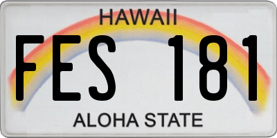 HI license plate FES181