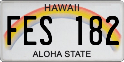 HI license plate FES182