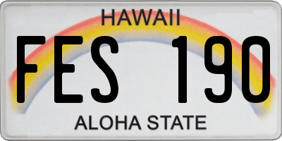 HI license plate FES190