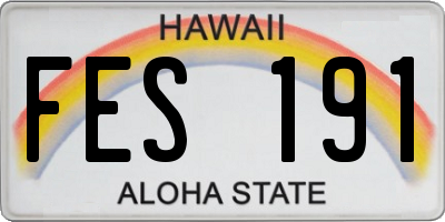 HI license plate FES191