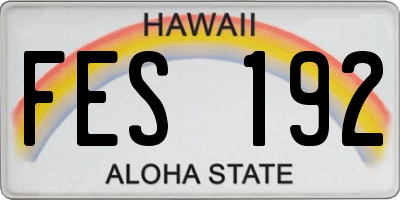 HI license plate FES192