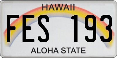 HI license plate FES193