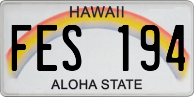 HI license plate FES194