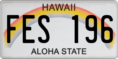 HI license plate FES196