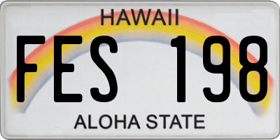 HI license plate FES198