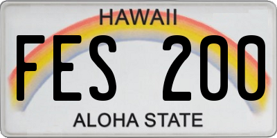 HI license plate FES200