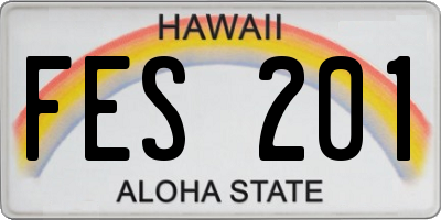HI license plate FES201