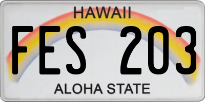 HI license plate FES203