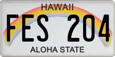 HI license plate FES204