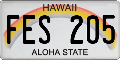HI license plate FES205