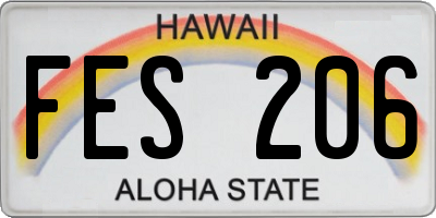 HI license plate FES206