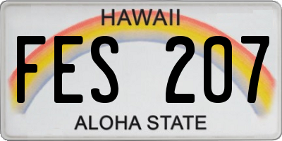 HI license plate FES207