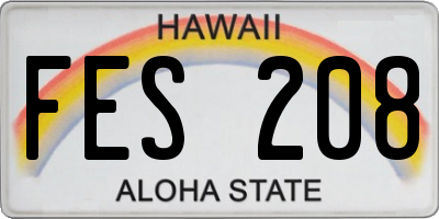 HI license plate FES208