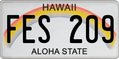HI license plate FES209