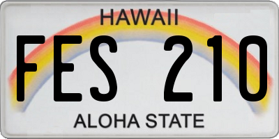 HI license plate FES210