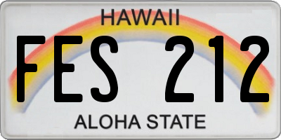 HI license plate FES212