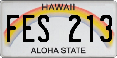 HI license plate FES213
