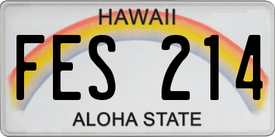 HI license plate FES214