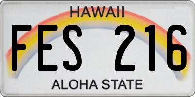 HI license plate FES216