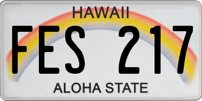 HI license plate FES217