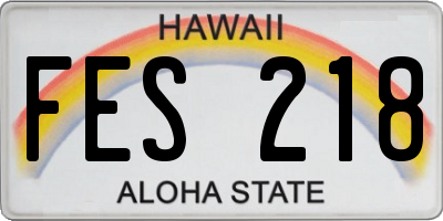 HI license plate FES218