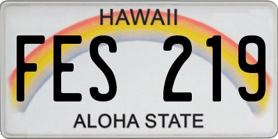 HI license plate FES219