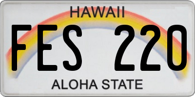 HI license plate FES220