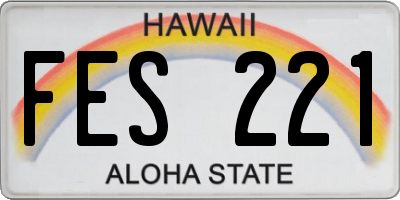 HI license plate FES221