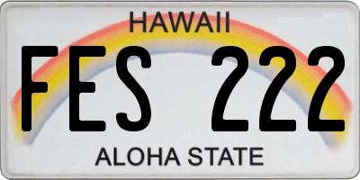 HI license plate FES222