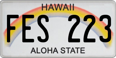 HI license plate FES223