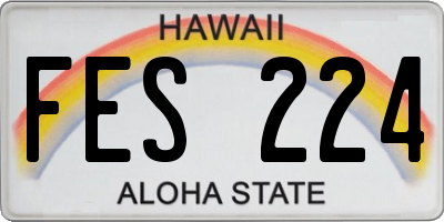 HI license plate FES224