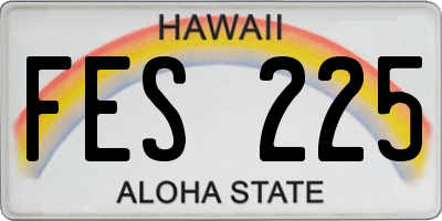 HI license plate FES225