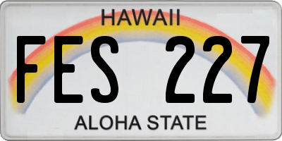 HI license plate FES227