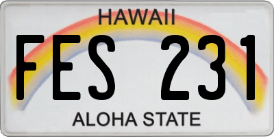 HI license plate FES231