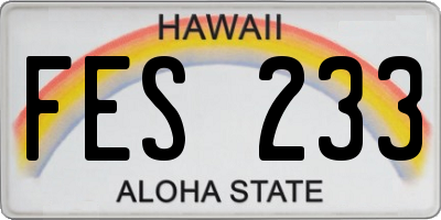 HI license plate FES233