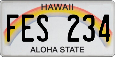 HI license plate FES234