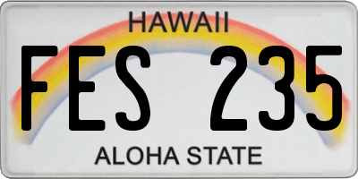 HI license plate FES235